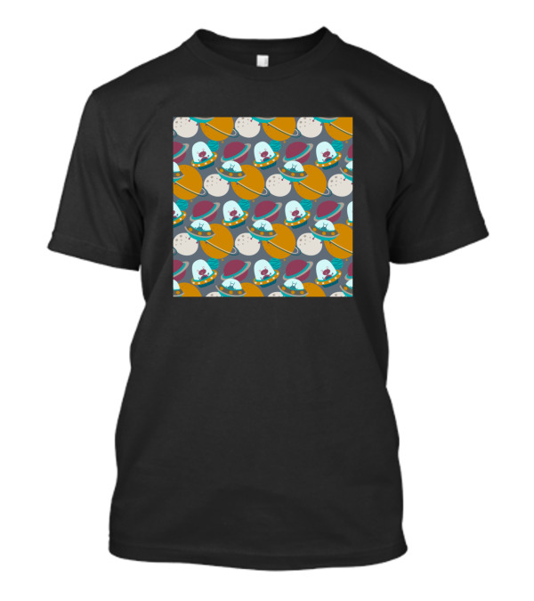 UFO Spaceship Alien Pattern Cloth Mask Neck Gaiter T-Shirt