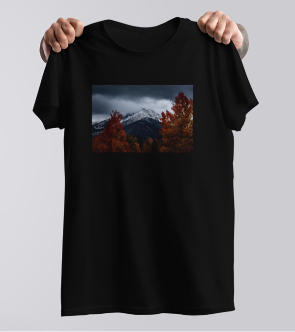 Clouds Fog Autumn Mountain Valley Scenic Natural Landscape T-Shirt
