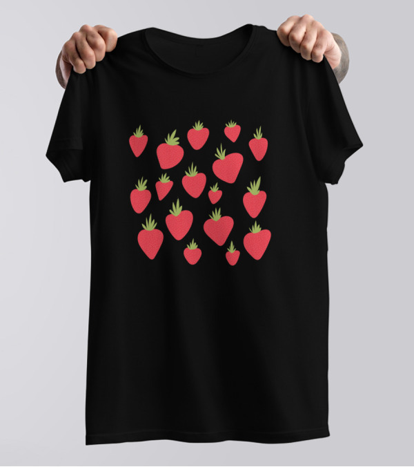 Cute Red Strawberry Pattern Berries T-Shirt