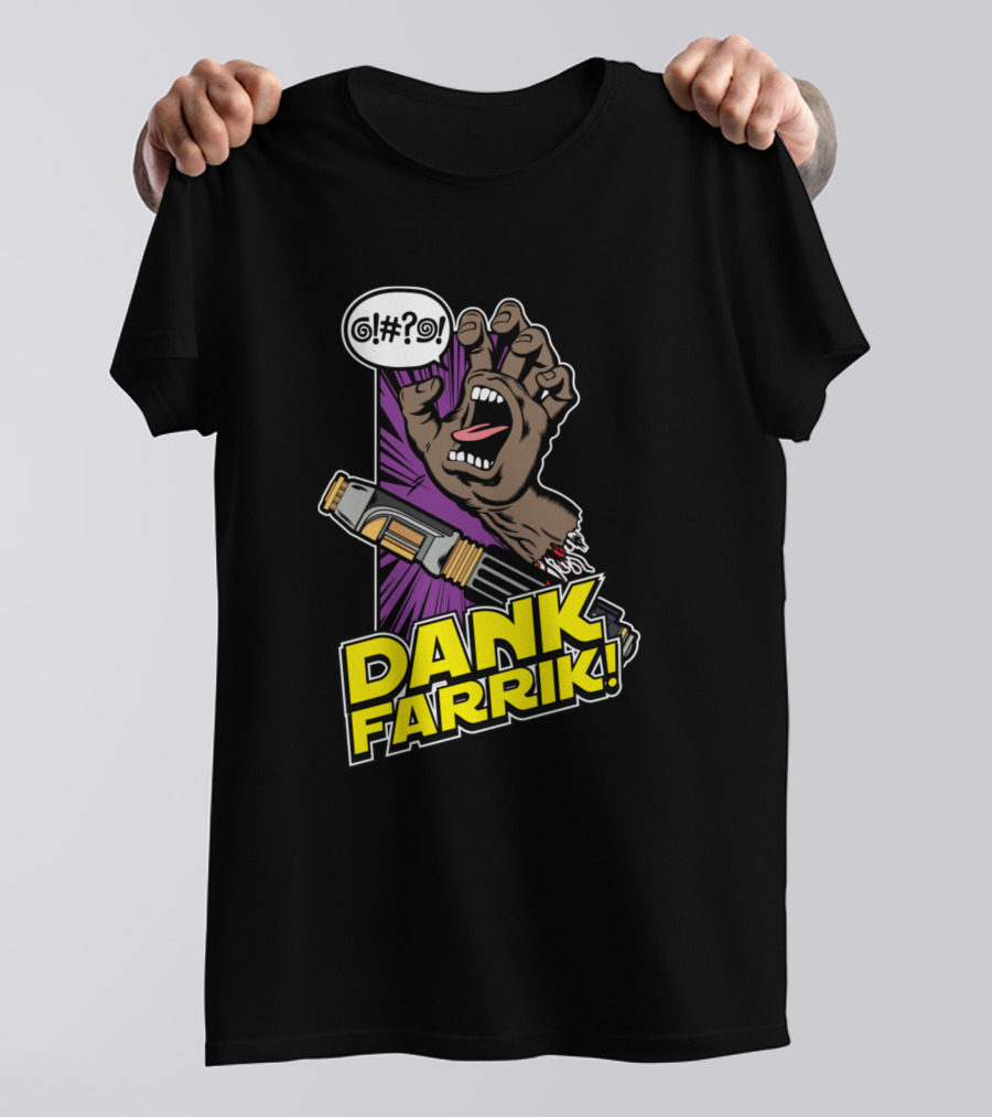 Dank Farrik Comic Style Hand With Ray Gun And Speech Bubble T-Shirt