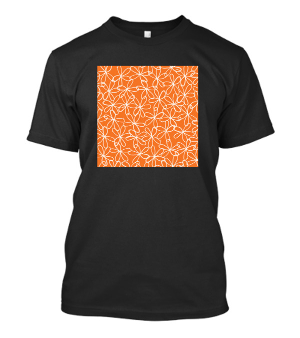 Doodle Daisies Orange Daisy Neck Gaiter Floral Pattern Neck Gator T-Shirt