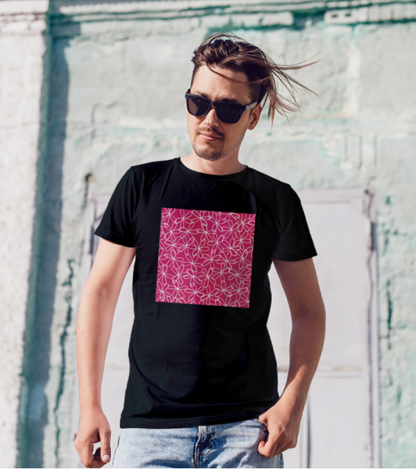 Doodle Daisies Pink Daisy Neck Gaiter T-Shirt