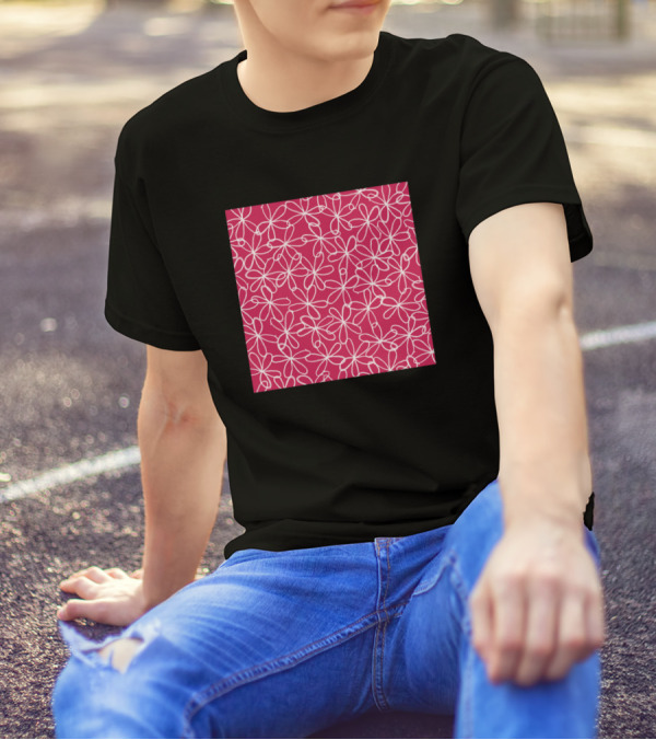Doodle Daisies Pink Daisy Neck Gaiter T-Shirt