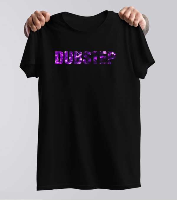 Dubstep Purple Galaxy Text T-Shirt
