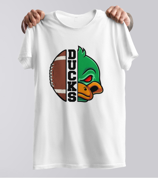 Ducks Football Fierce Mascot And Ball T-Shirt
