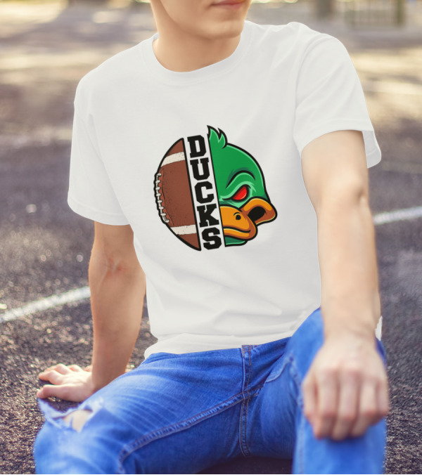 Ducks Football Fierce Mascot And Ball T-Shirt
