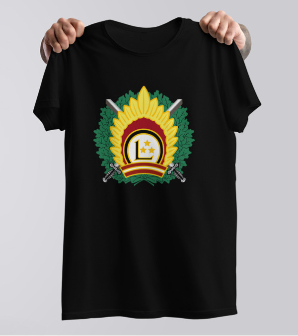 Latvian National Armed Forces Emblem With Swords And Laurel T-Shirt