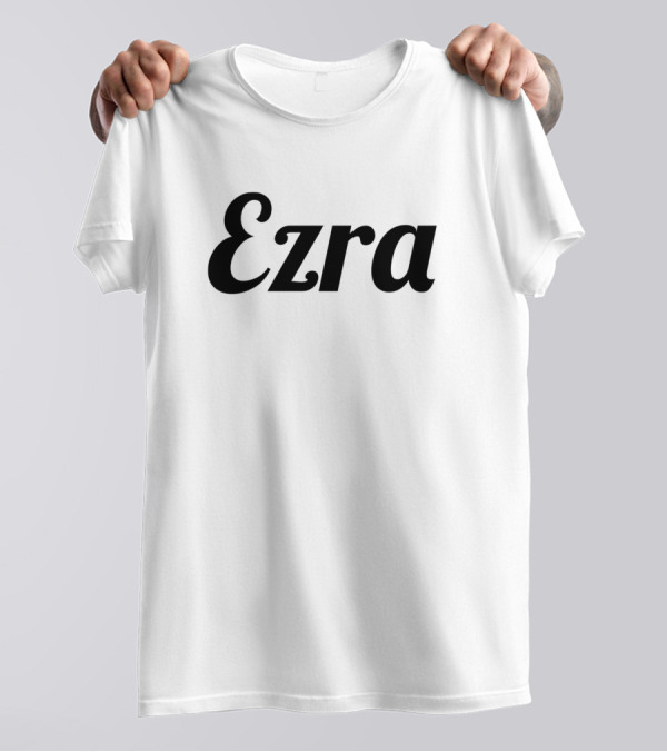 Ezra Bold Script Typography T-Shirt