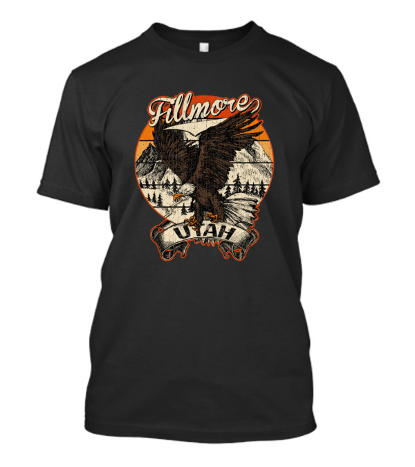 Fillmore Utah Bald Eagle Scenic Vintage Mountain Circle T-Shirt