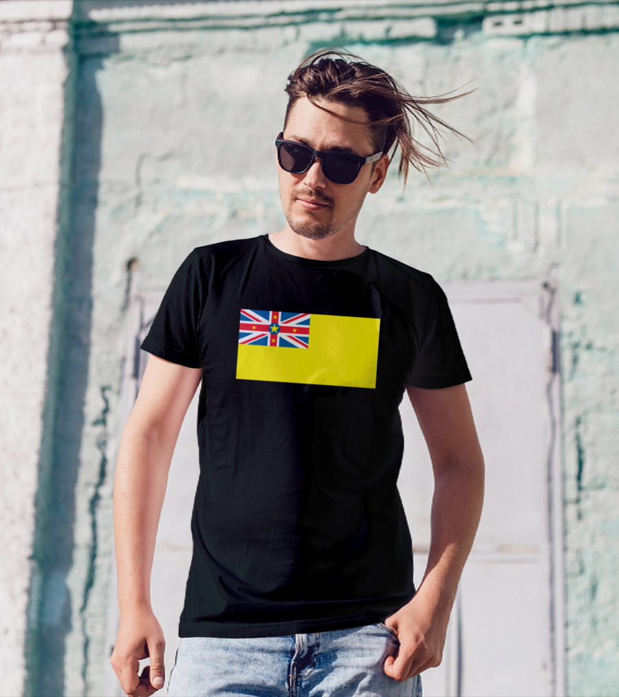 Flag Of Niue Yellow Union Jack Stars Pacific Island T-Shirt