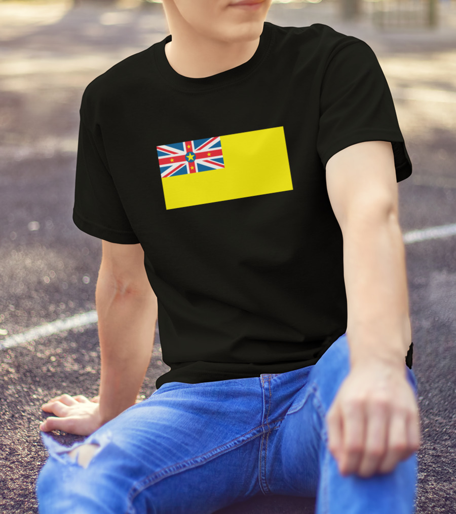 Flag Of Niue Yellow Union Jack Stars Pacific Island T-Shirt