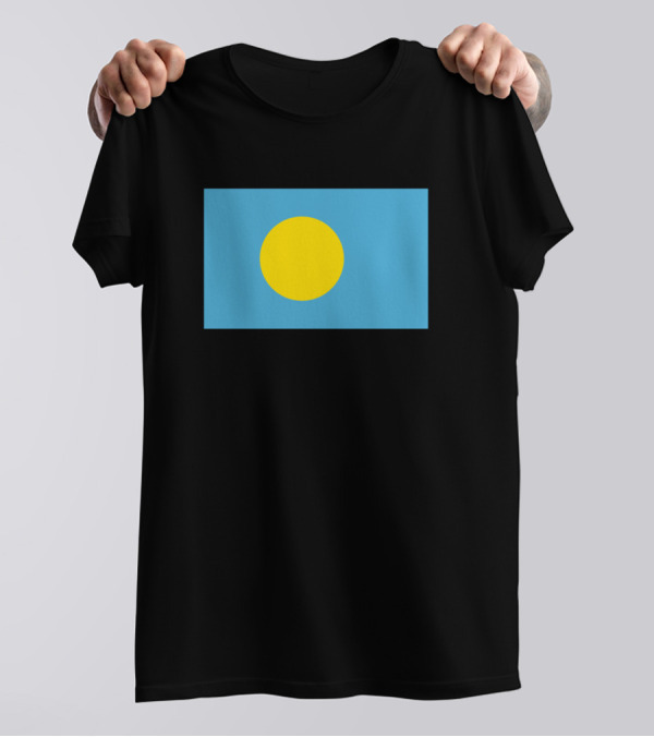 Flag Of Palau National Symbol Blue Yellow Circle T-Shirt