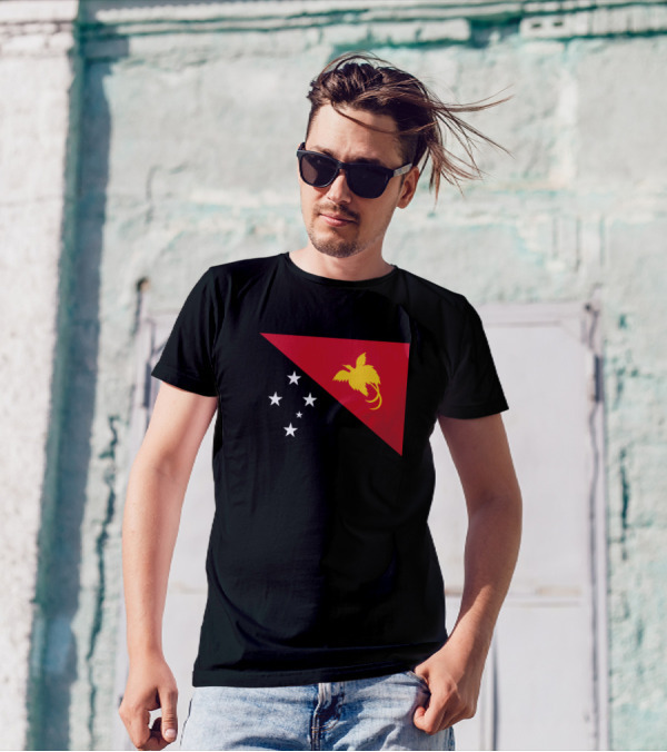 Flag Of Papua New Guinea With Five Stars And Yellow Bird Of Paradise T-Shirt