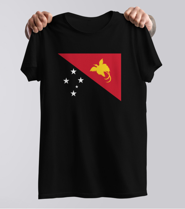 Flag Of Papua New Guinea With Five Stars And Yellow Bird Of Paradise T-Shirt
