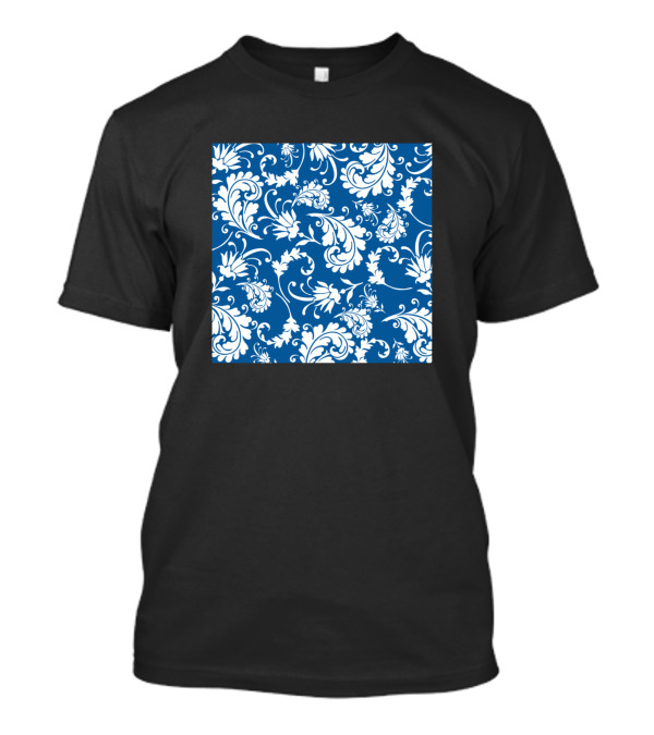 Floral Paisley Blue Neck Gaiter T-Shirt