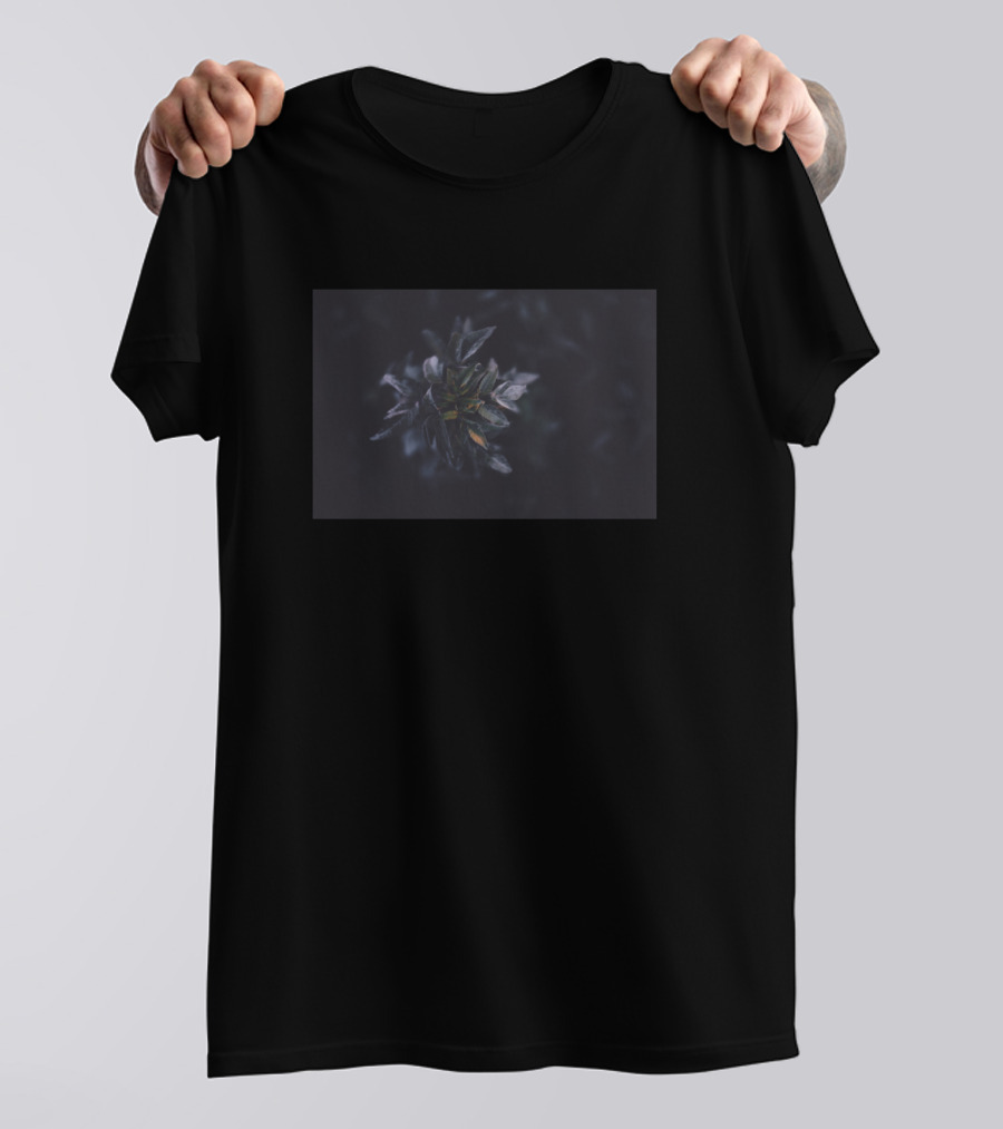 Flower Leaves Violet Nature Dark Bokeh T-Shirt