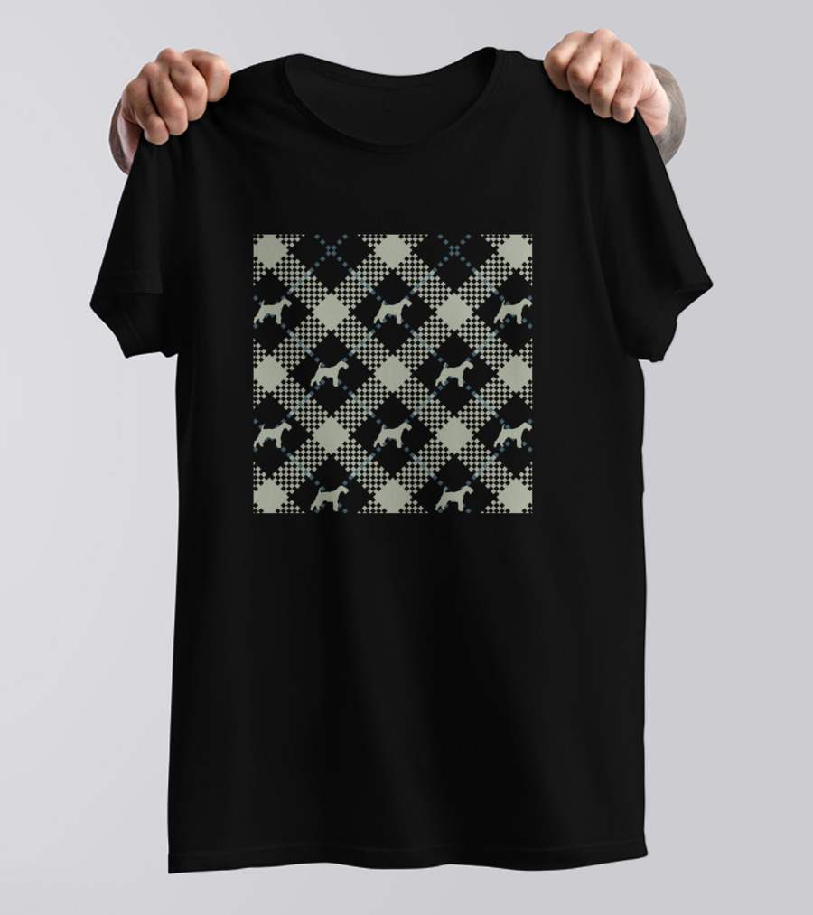 Fox Terrier Plaid Pattern Checkered T-Shirt