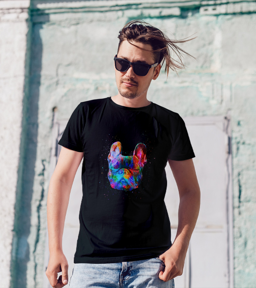 French Bulldog Geometric Color Splash Pop T-Shirt