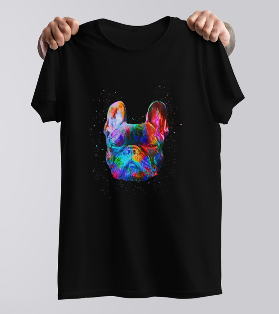 French Bulldog Geometric Color Splash Pop T-Shirt