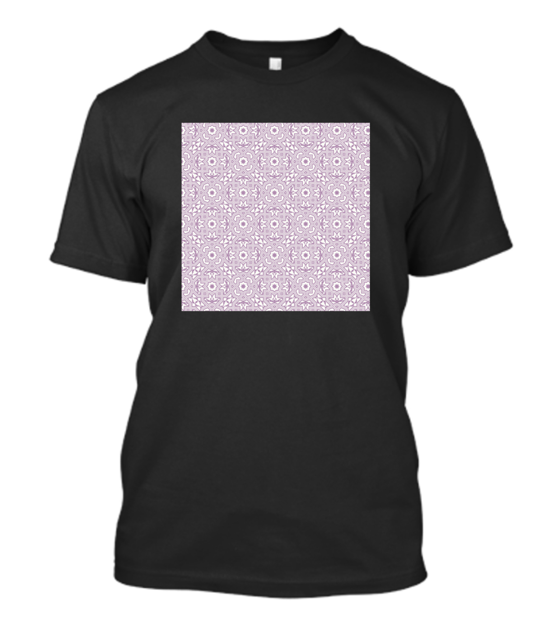 Fun Purple Arabesque Neck Gaiter Pattern Square T-Shirt