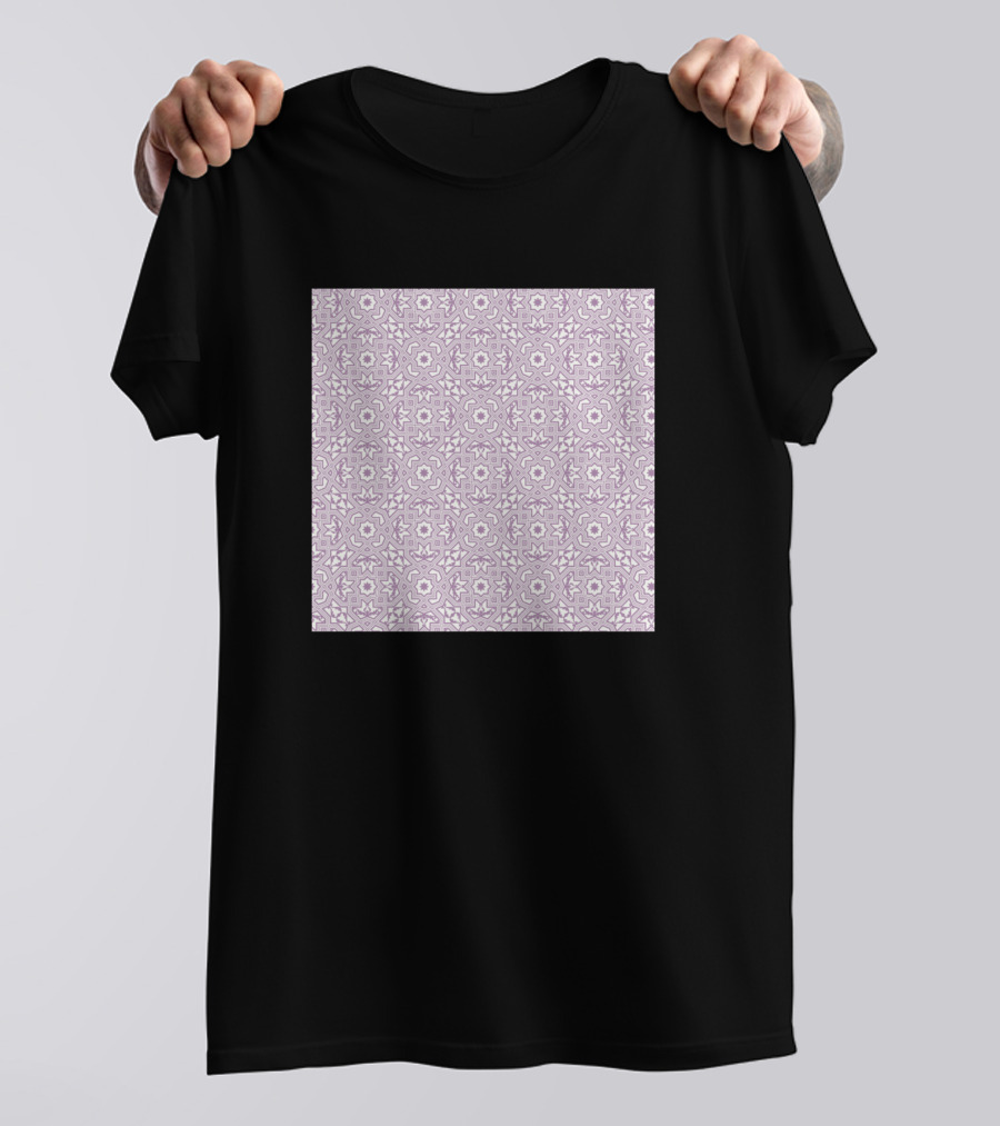Fun Purple Arabesque Neck Gaiter Pattern Square T-Shirt