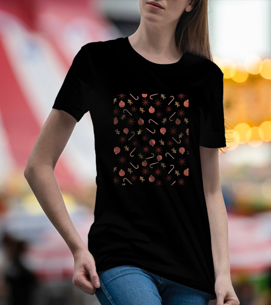 Funny Christmas Gingerbread Candy Cane T-Shirt