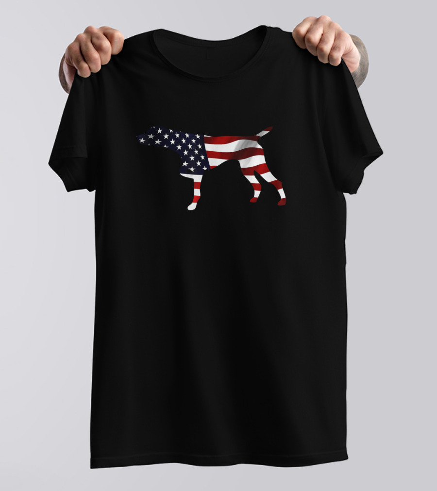 German Shorthaired Pointer American Flag Gsp Dog T-Shirt