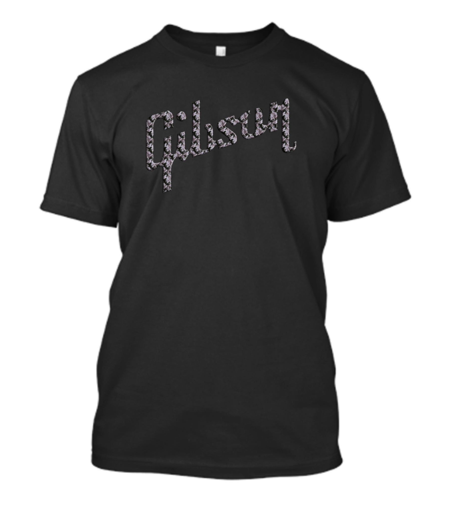 Gibson Floral Pattern Text T-Shirt