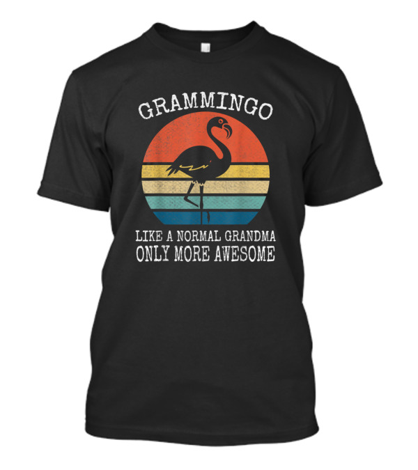 Grammingo Like A Normal Grandma Only More Awesome Vintage Flamingo T-Shirt