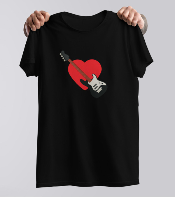 Heart With Wings And Electric Guitar Fusion T-Shirt