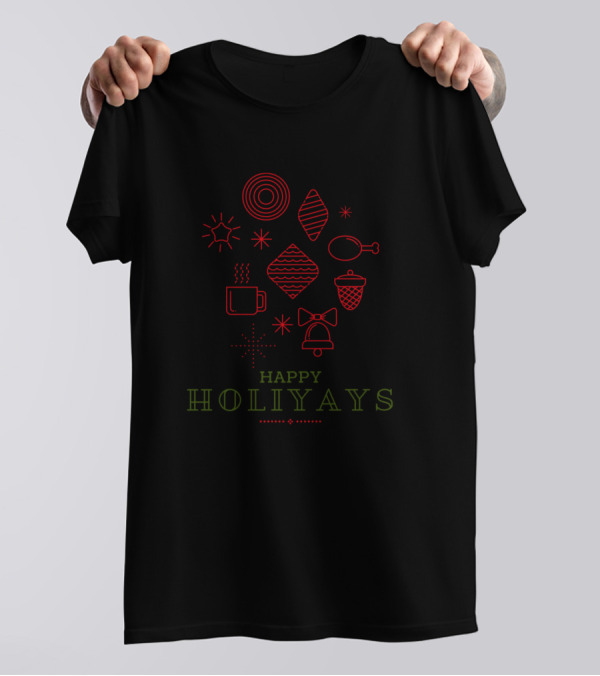 Happy Holiyays Season's Greetings With Holiday Symbols T-Shirt