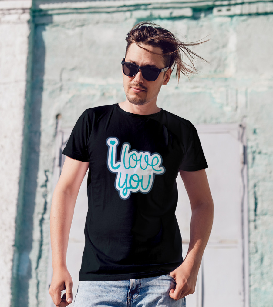 I Love You Heart Dot Handwritten T-Shirt