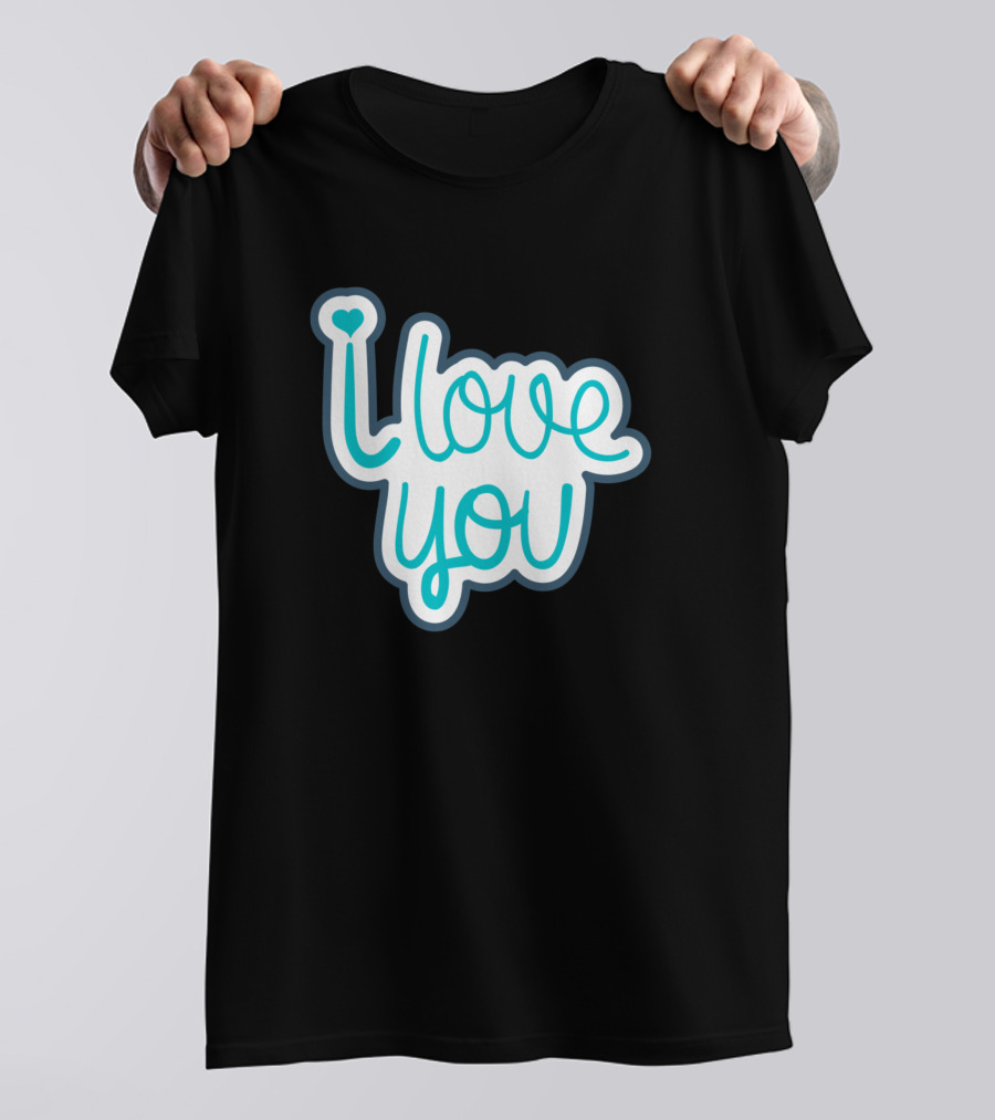 I Love You Heart Dot Handwritten T-Shirt