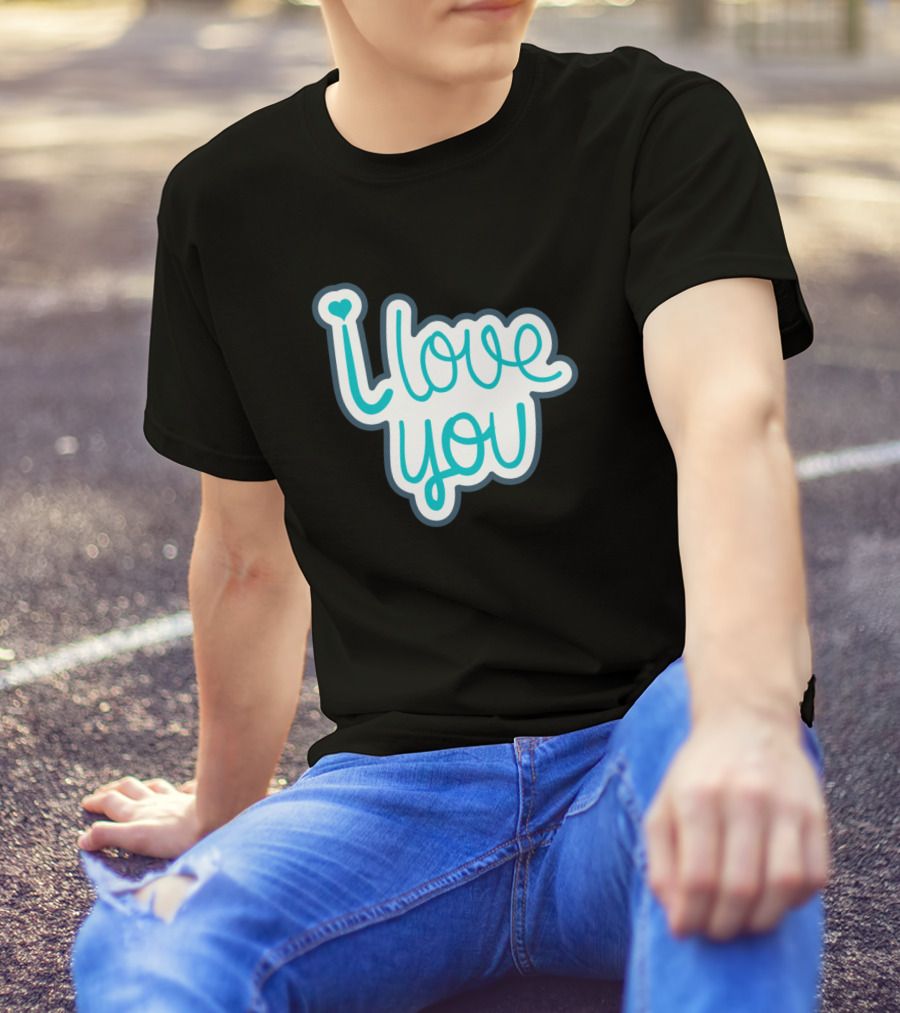 I Love You Heart Dot Handwritten T-Shirt