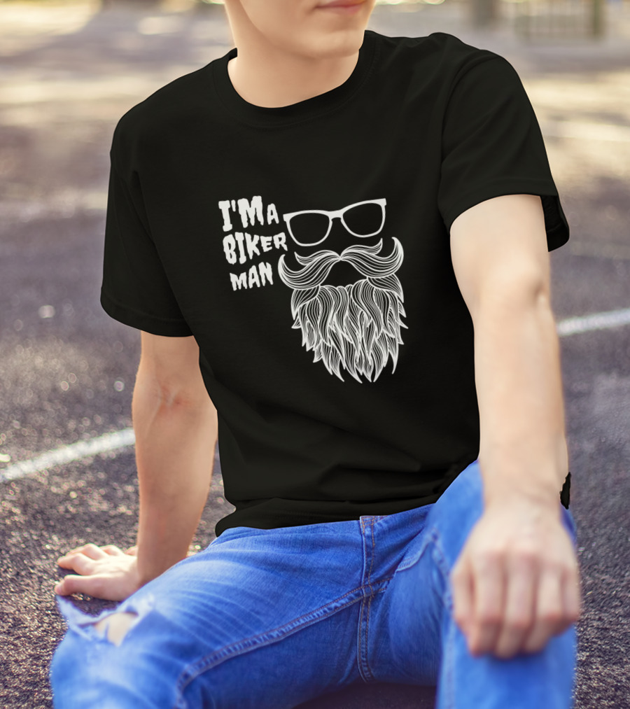 I'M A BIKER MAN Beard And Sunglasses T-Shirt