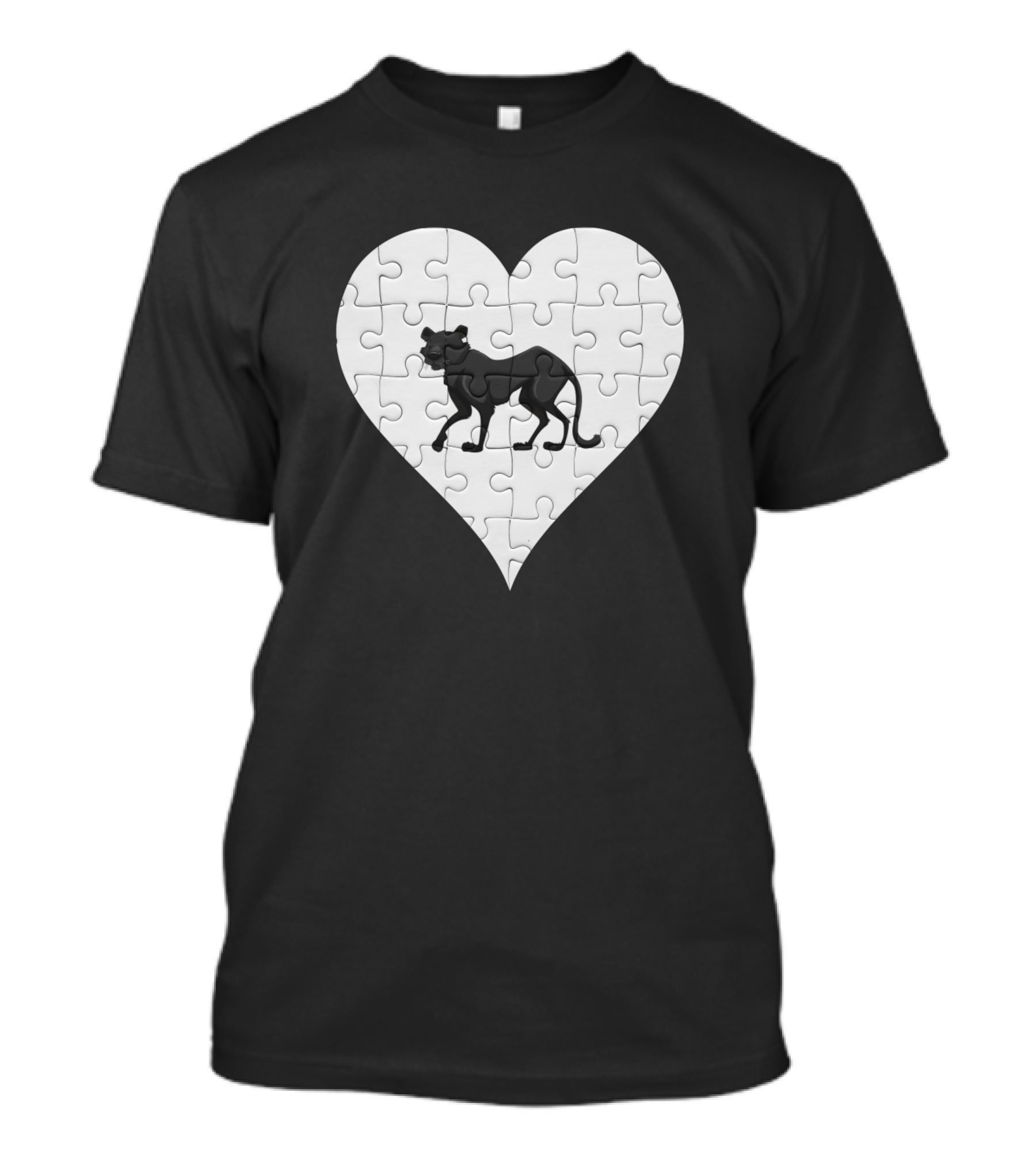 Jigsaw Panther Heart Wild Animal Puzzle T-Shirt