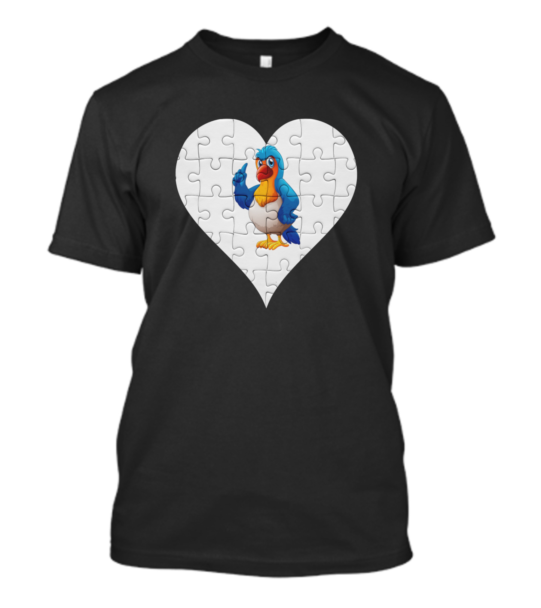 Jigsaw Heart Parrot Puzzle Design Birds T-Shirt