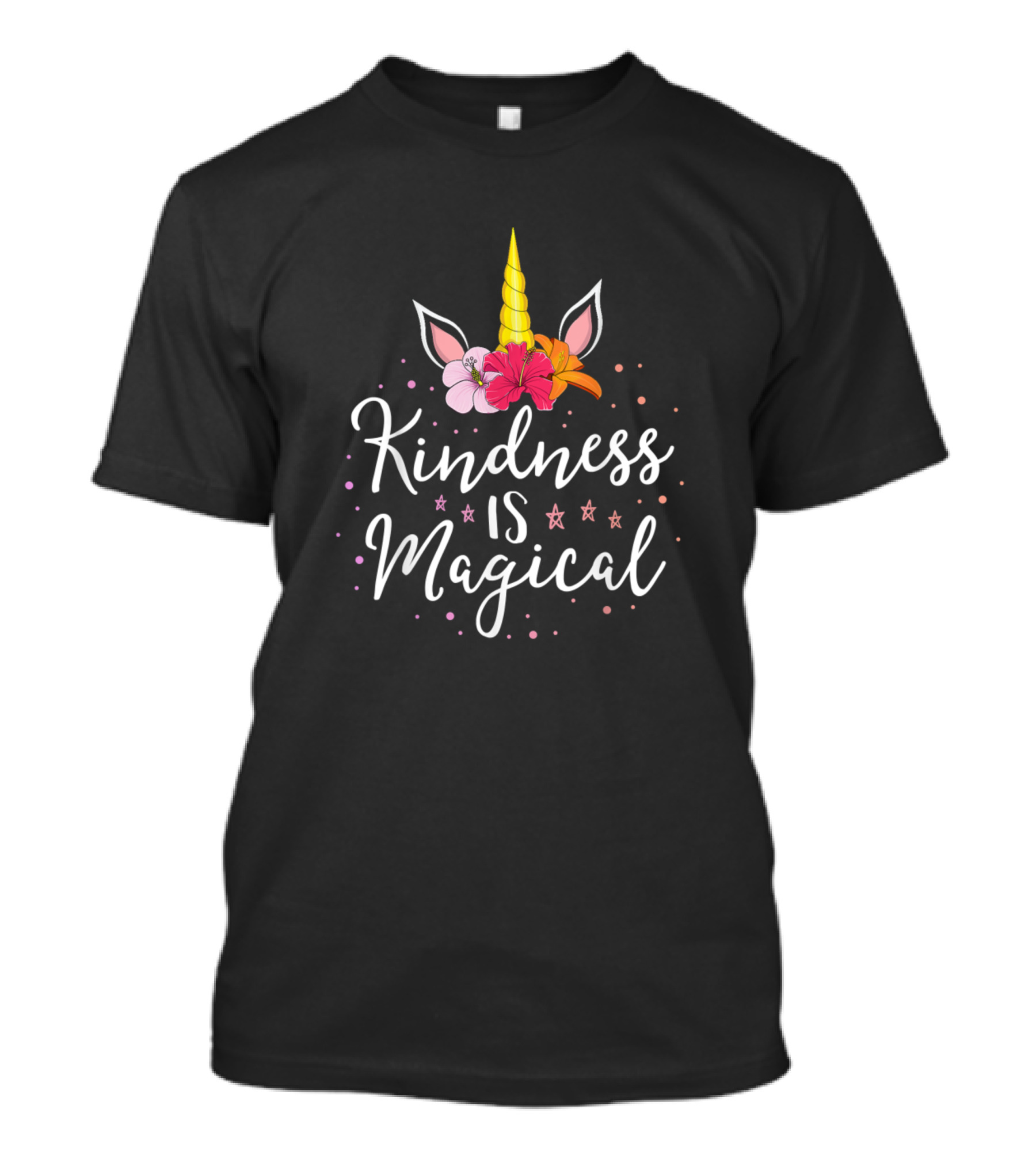 Kindness Is Magical Unicorn Horn Floral Teacher Kind Anti Bullying T-Shirt