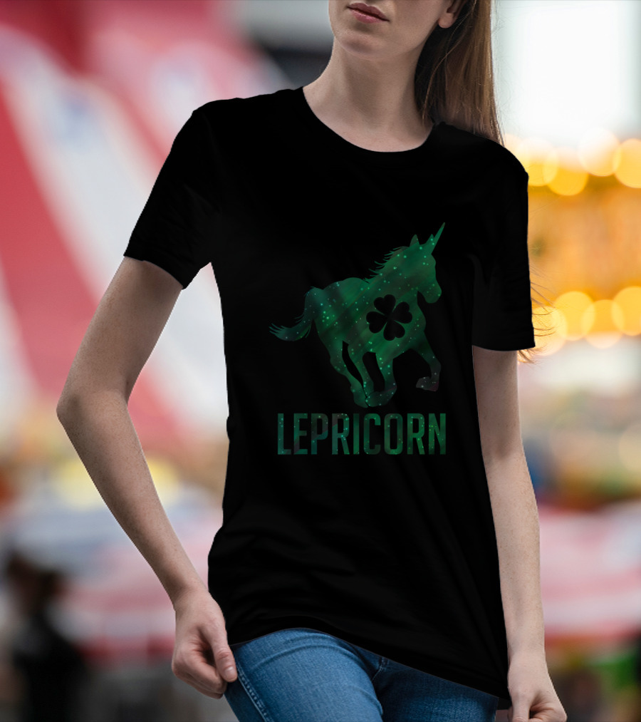 Lepricorn Unicorn With Clover T-Shirt