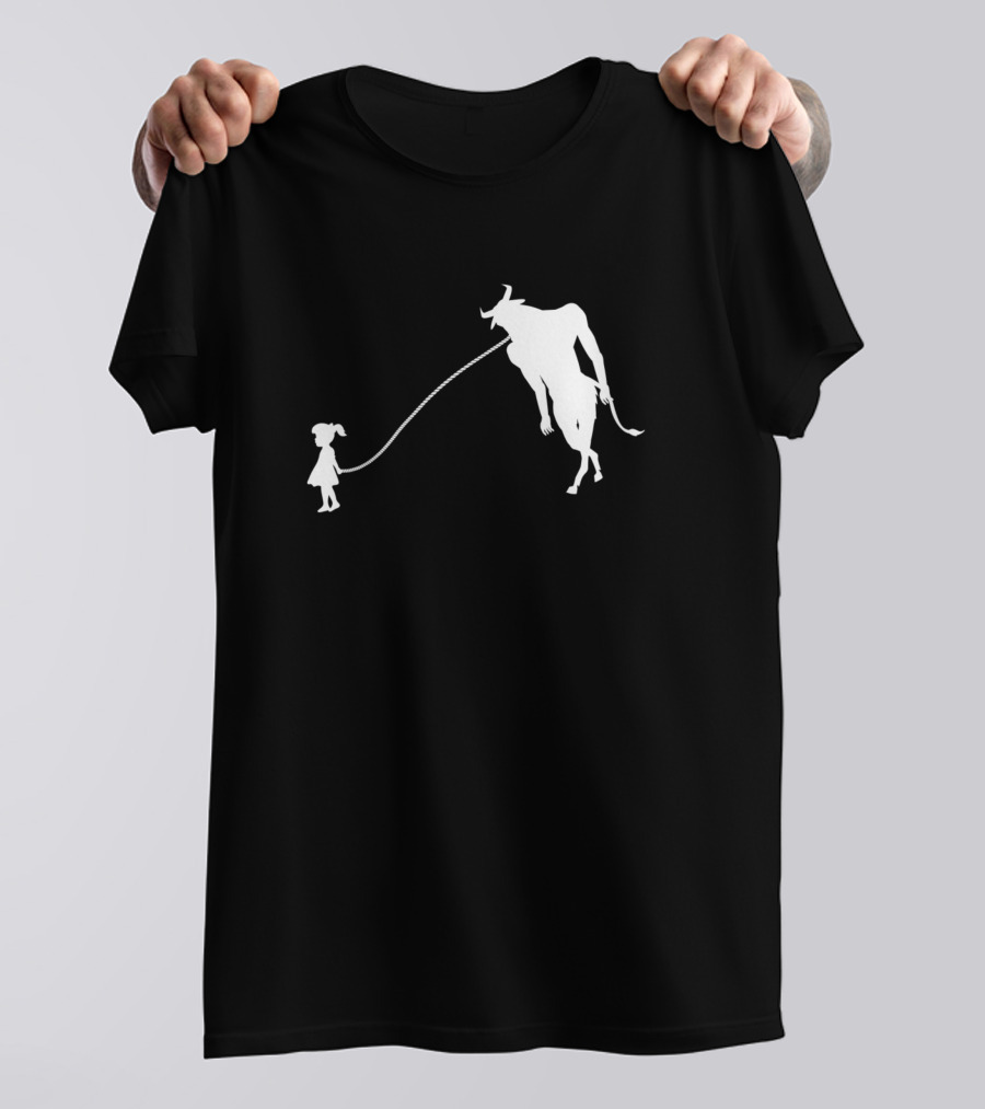 Minotaur Walked By Girl Leash T-Shirt