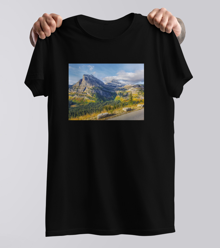 Mountains Road Travel Landscape Outdoors Wild Scenic View T-Shirt