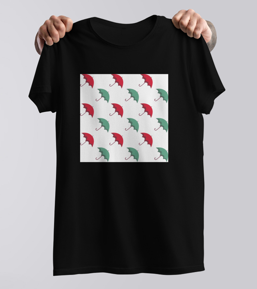 Umbrellas Red And Green Pattern Neck Gaiter T-Shirt