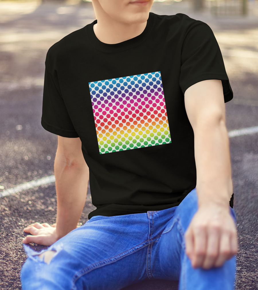 Abstract Rainbow Dots Gradient Neck Gaiter T-Shirt