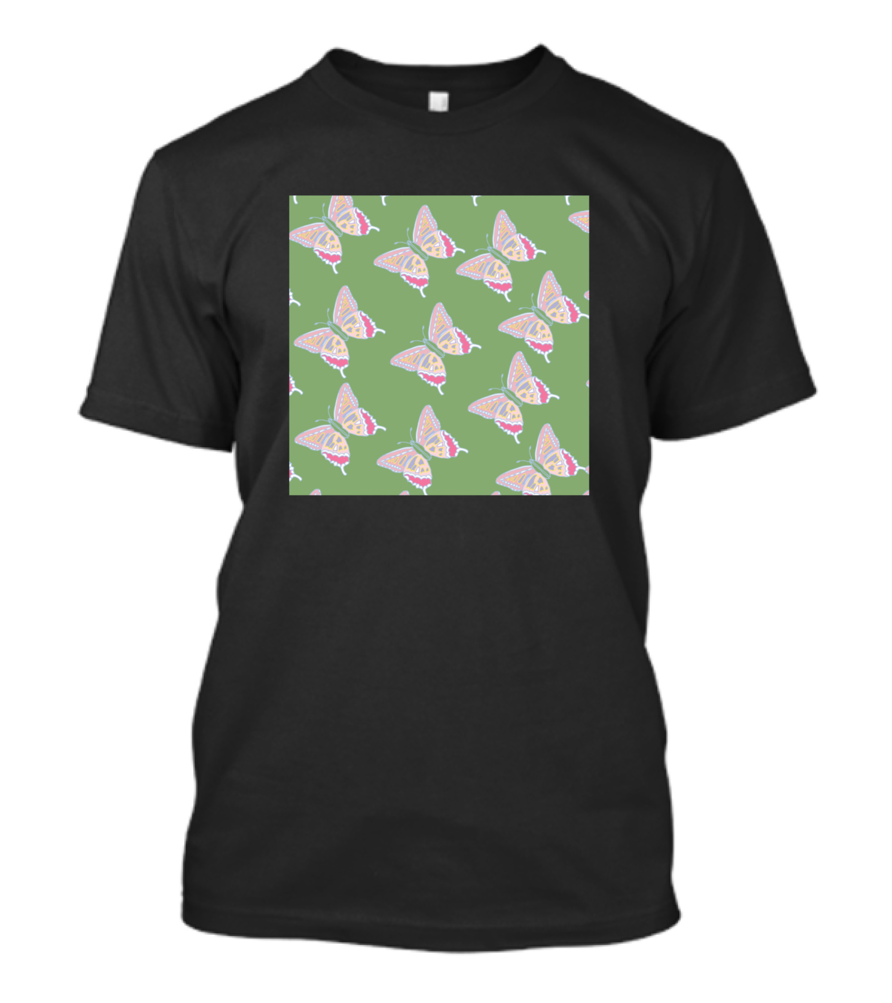 Neck Gator Butterflies Mask Bandana Balaclava Head Green T-Shirt