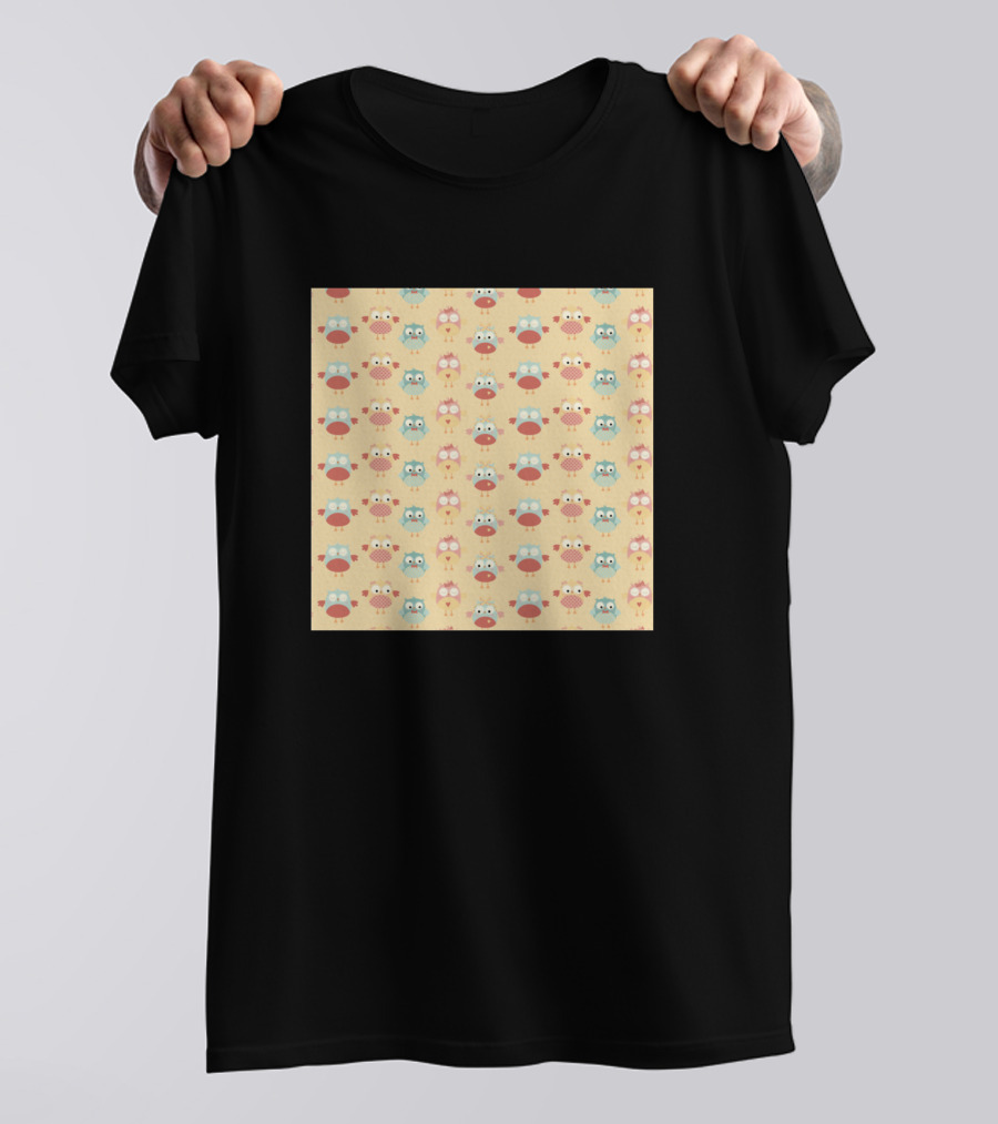 Cute Owl Pattern Neck Gaiter T-Shirt