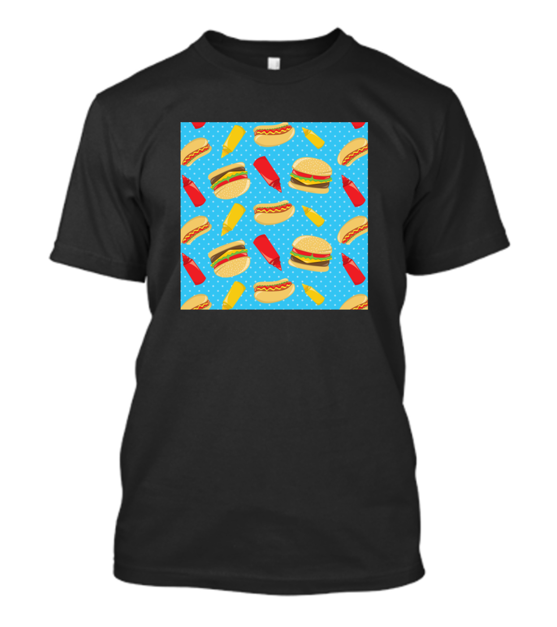 Neck Gator Summer Bbq Burgers Hot Dogs Ketchup Mustard T-Shirt
