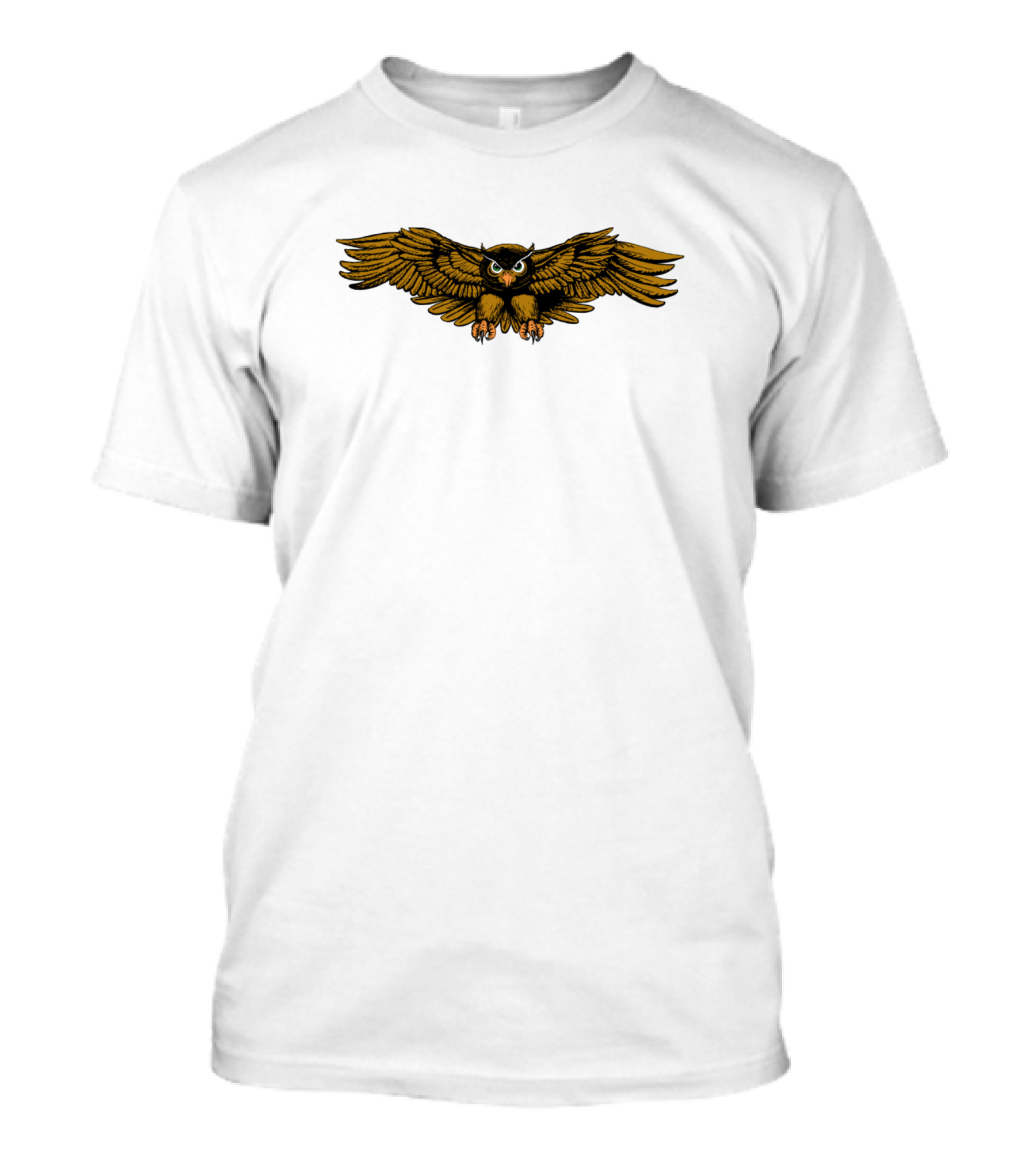 Owl Flying Soaring With Wings Extended In Night Sky T-Shirt