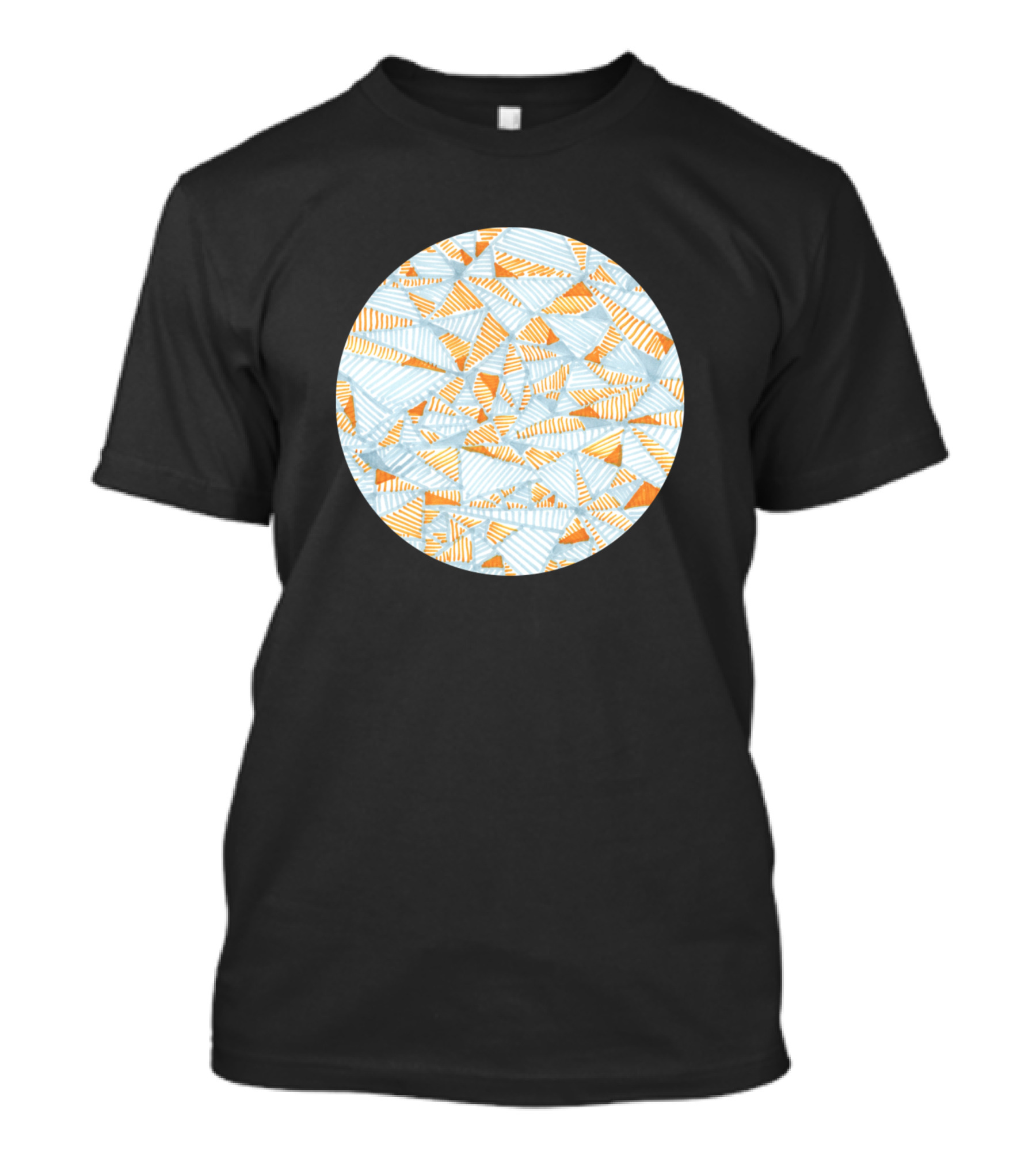 Pep Circular Striped Pattern In Orange And Blue T-Shirt