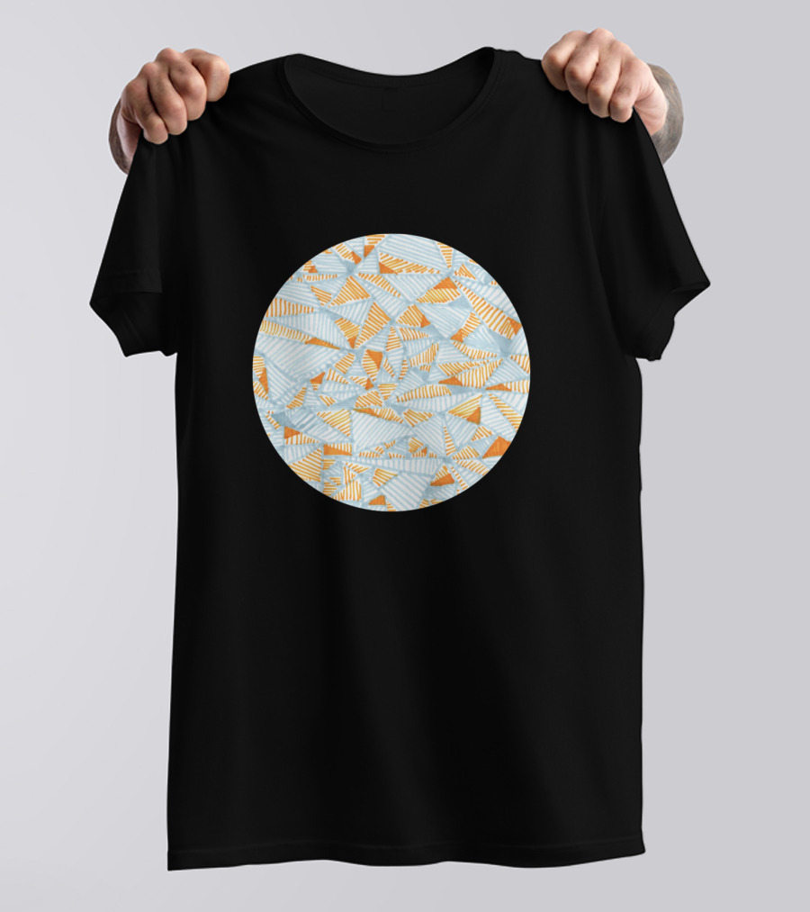 Pep Circular Striped Pattern In Orange And Blue T-Shirt