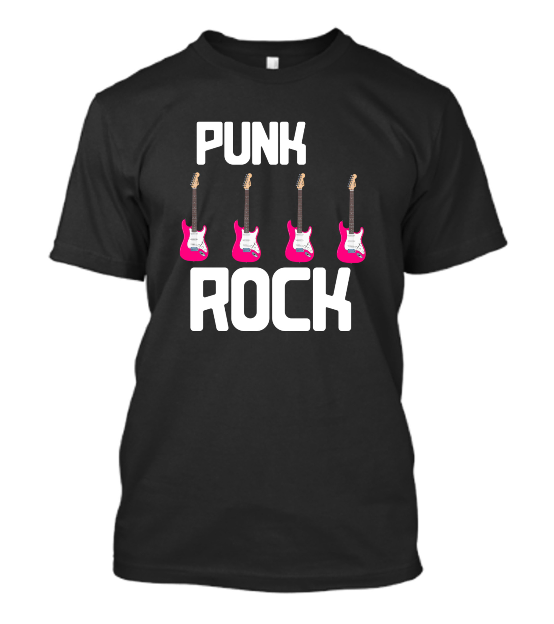 Punk Rock Pink Electric Guitars T-Shirt